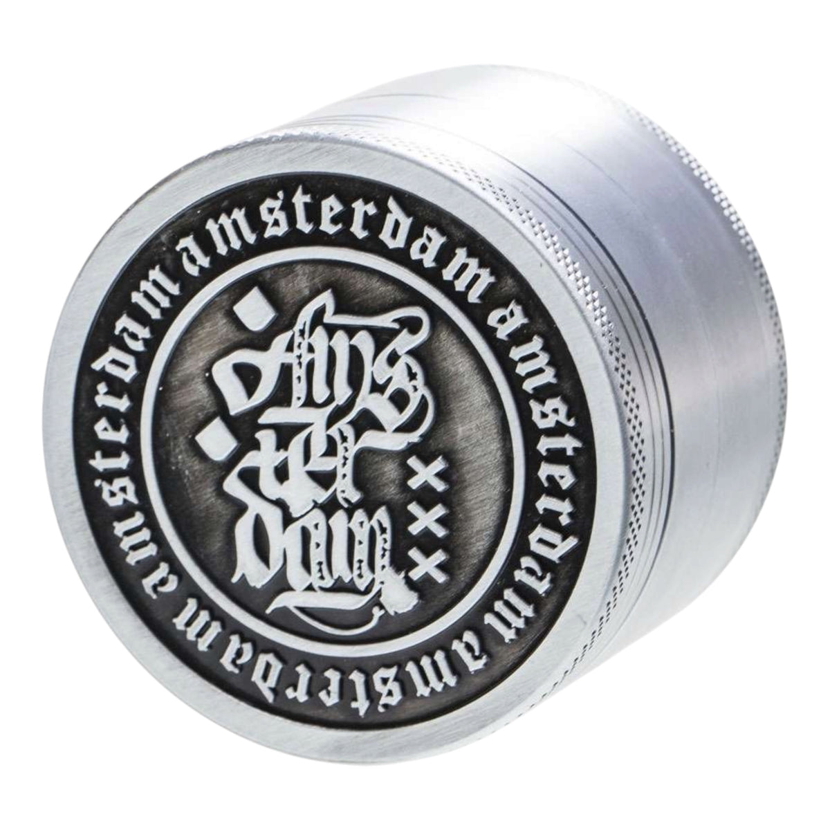 Amsterdam Metall-Grinder mit Logo – 4-teilig, 63 mm
