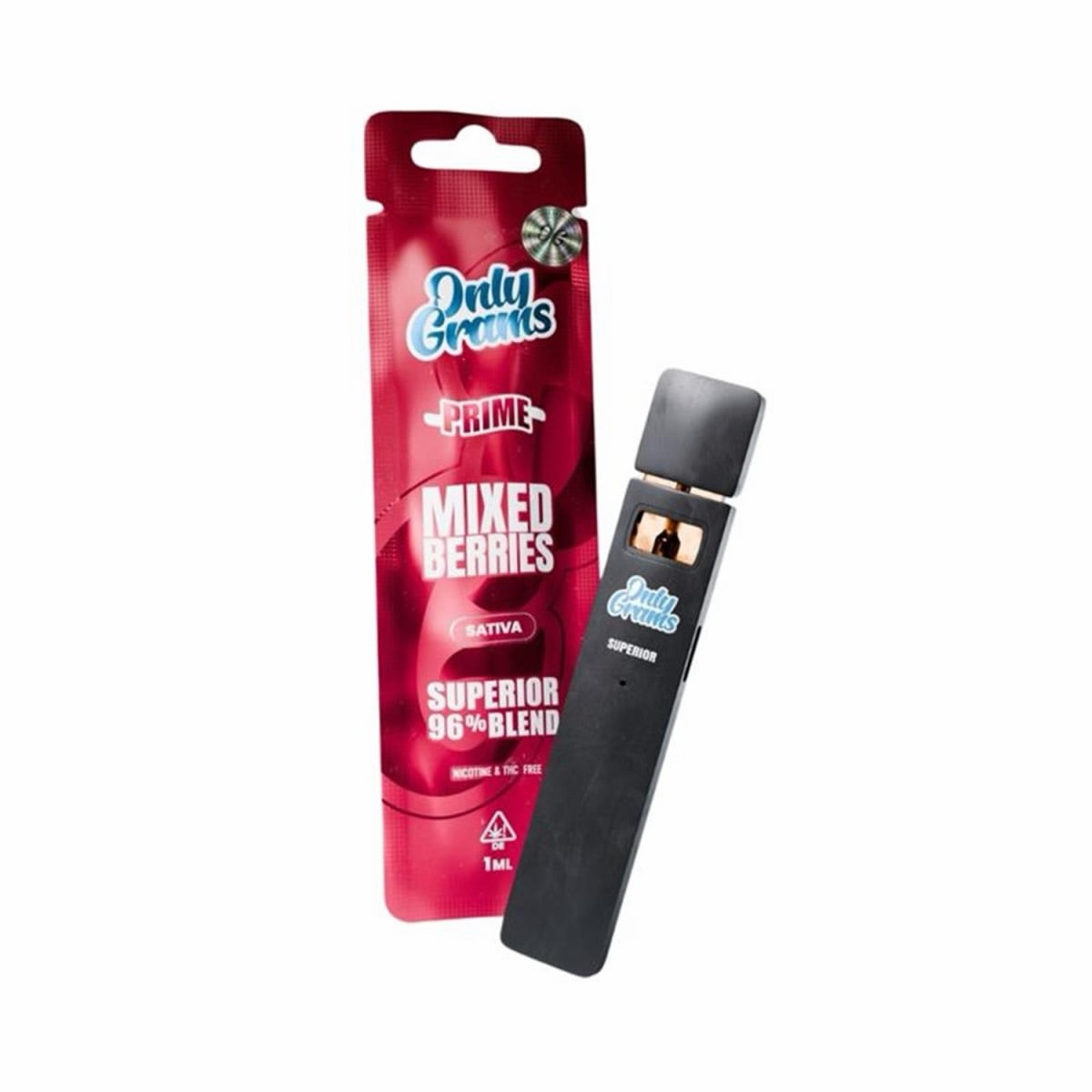 OnlyGrams Superior Blend 96 % Einweg Vape – Prime Mixed Berries | 1 ml