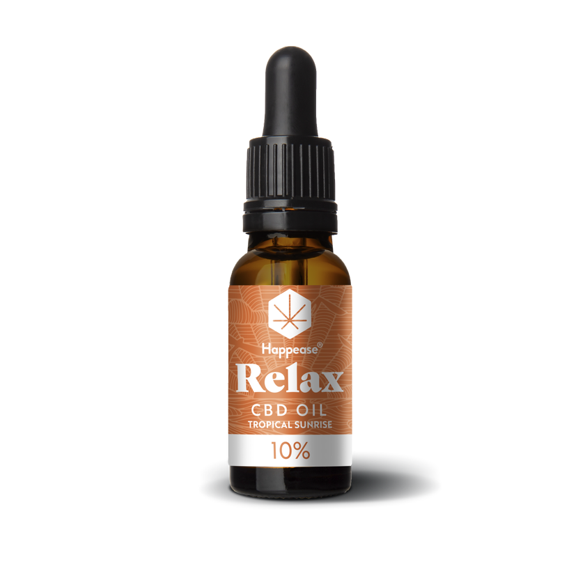 Happease Relax CBD Oil Tropical Sunrise, 10 % CBD, 1000 mg, 10 ml
