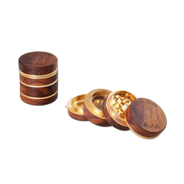 🌰 Black Leaf® Nussbaum Grinder – 4-teilig, golden