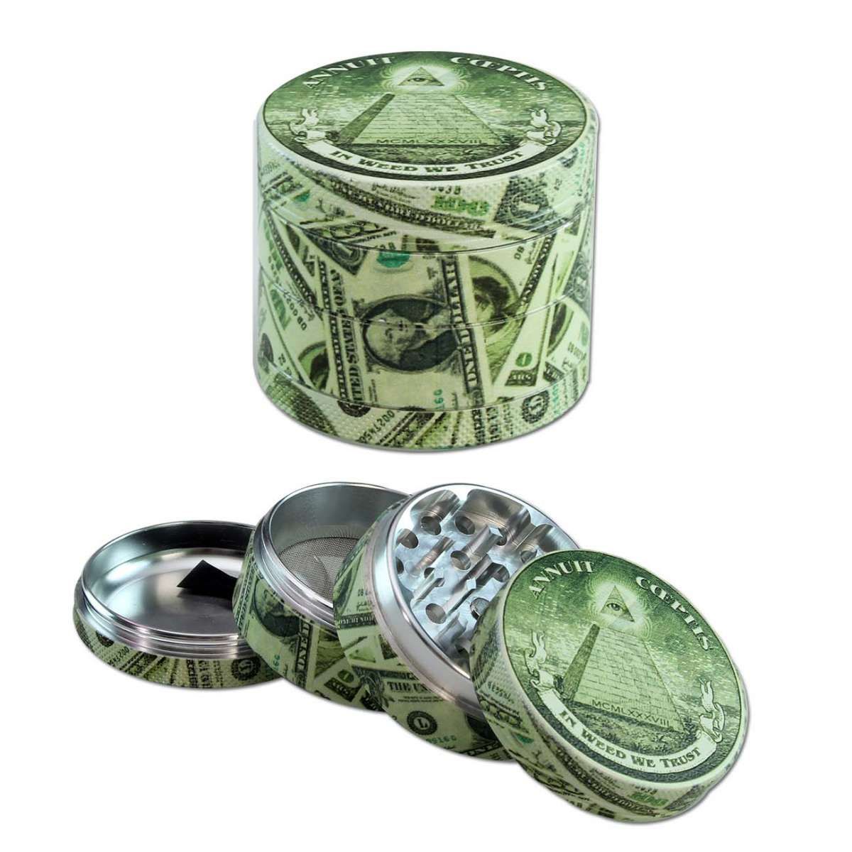💵 Black Leaf® DOLLAR Grinder – 4-teilig, Aluminium