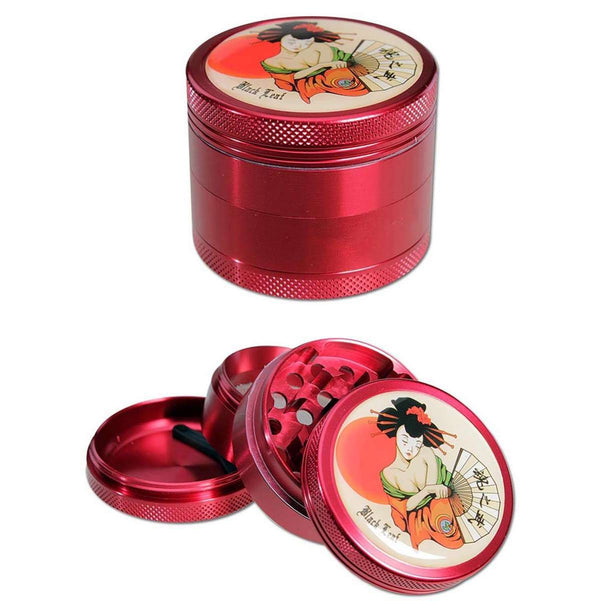 🎎 Black Leaf® GEISHA Grinder – 4-teilig, rot