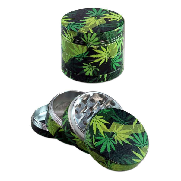 🟢 Black Leaf® Camouflage Allover-Print Grinder – 4-tlg. Aluminiumgrinder