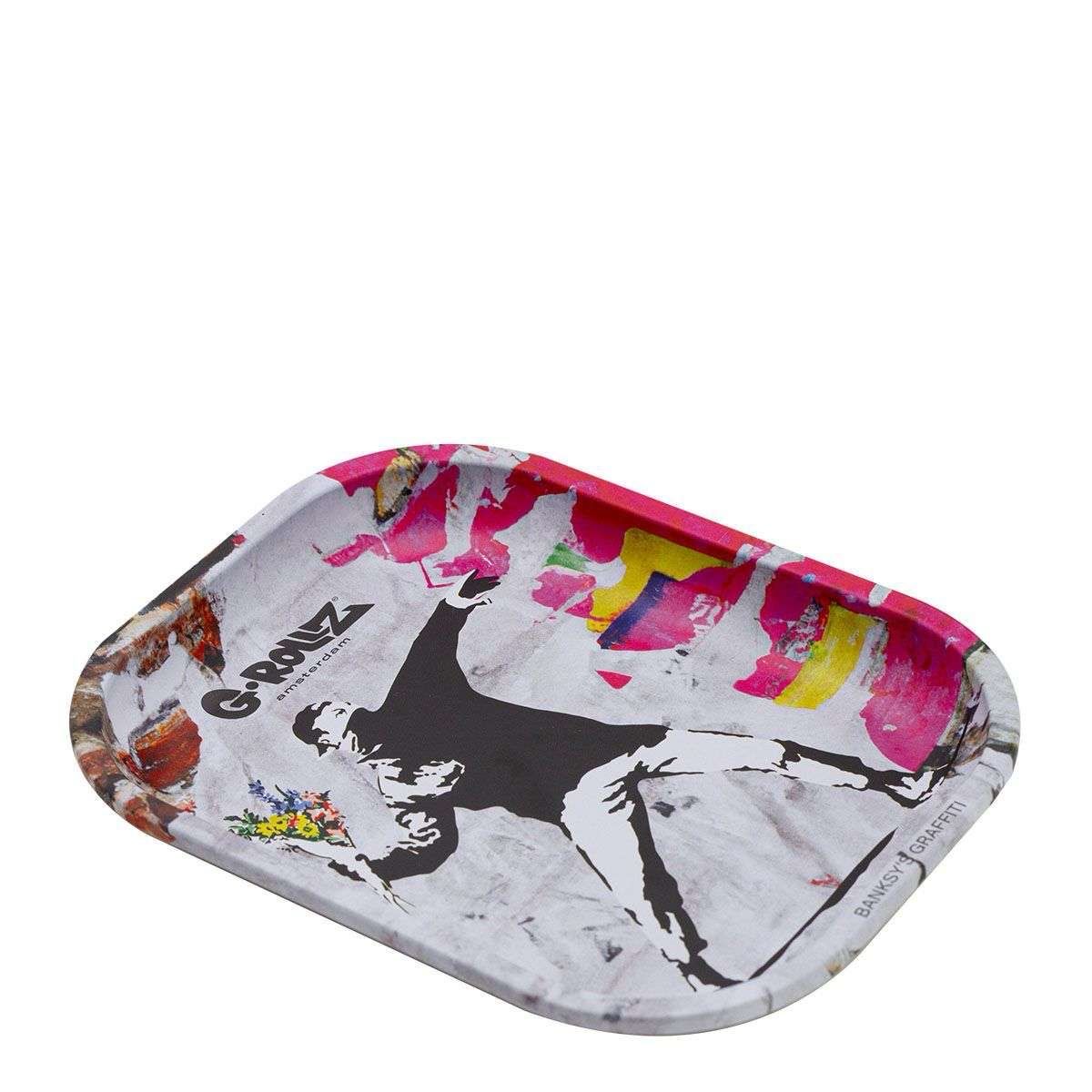 G-Rollz | Banksy’s Graffiti „Flower Thrower Alt“ Small Tray 14 × 18 cm