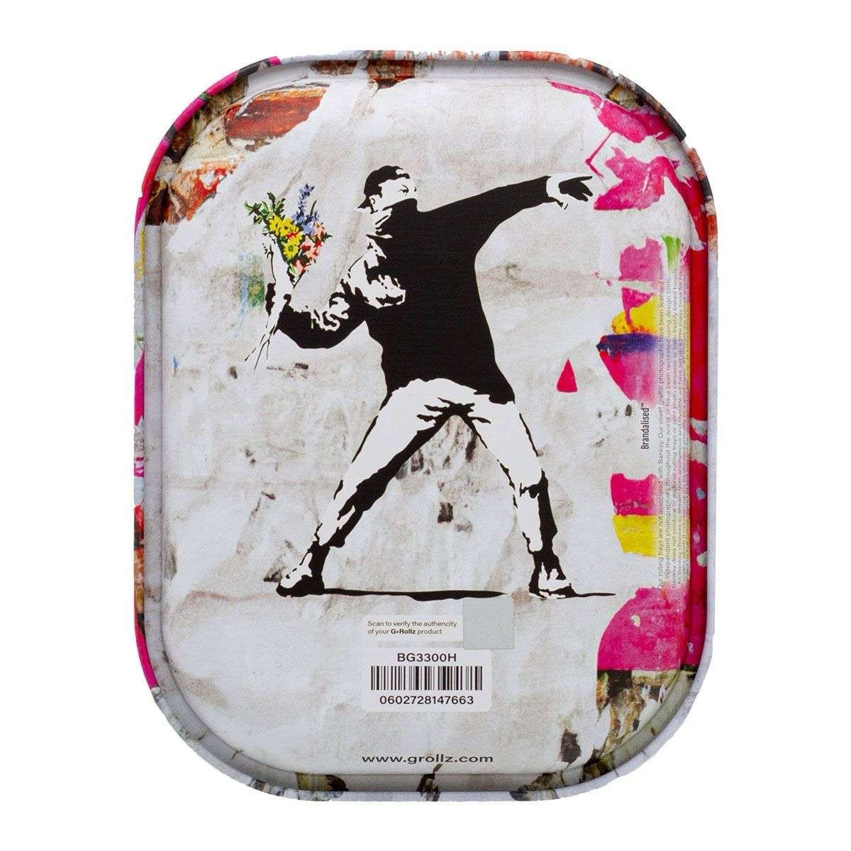 G-Rollz | Banksy’s Graffiti „Flower Thrower Alt“ Small Tray 14 × 18 cm