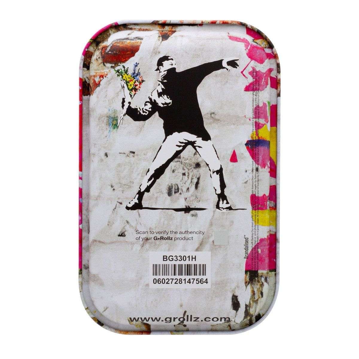 G-Rollz | Banksy’s Graffiti „Flower Thrower Alt“ Medium Tray 17,5 × 27,5 cm