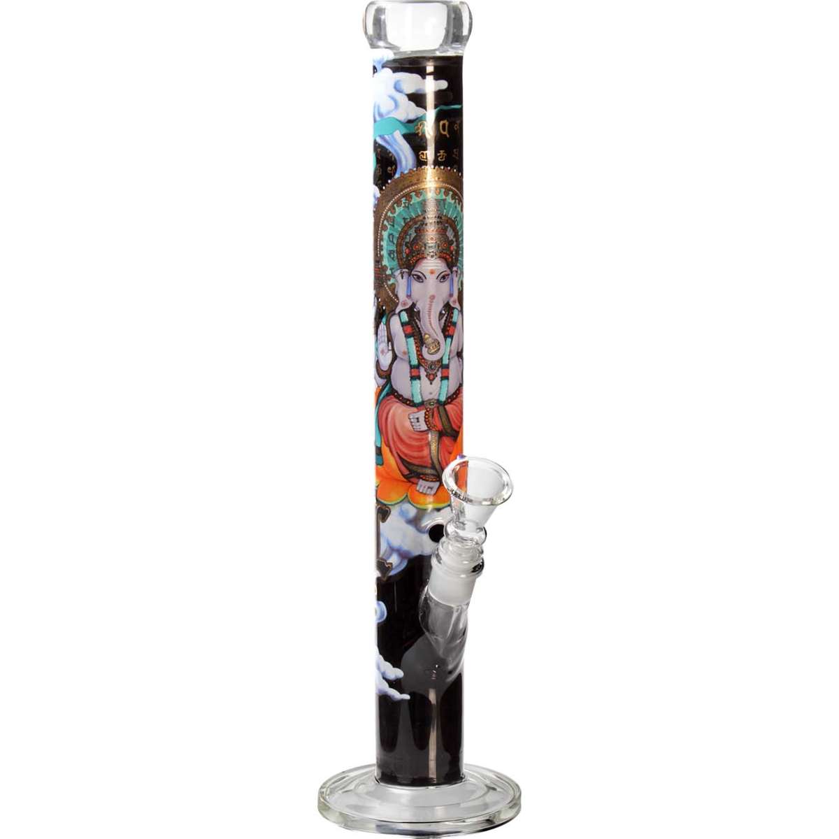 Black Leaf Ganesha Rising All-Over Glasbong – 45,5 cm, Schwarz/Gold