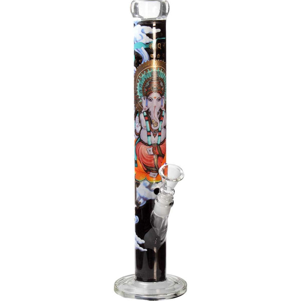 Black Leaf Ganesha Rising All-Over Glasbong – 45,5 cm, Schwarz/Gold