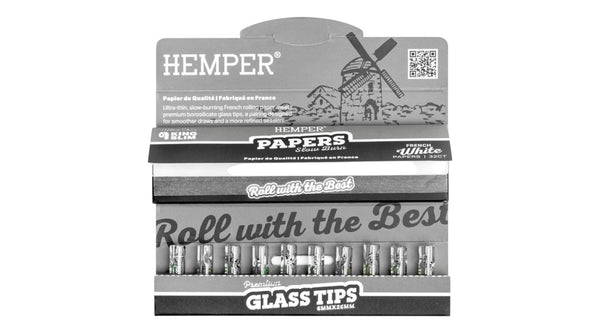 King Size Rolling Paper White Booklet +  10 Glass Tips (7mm)
