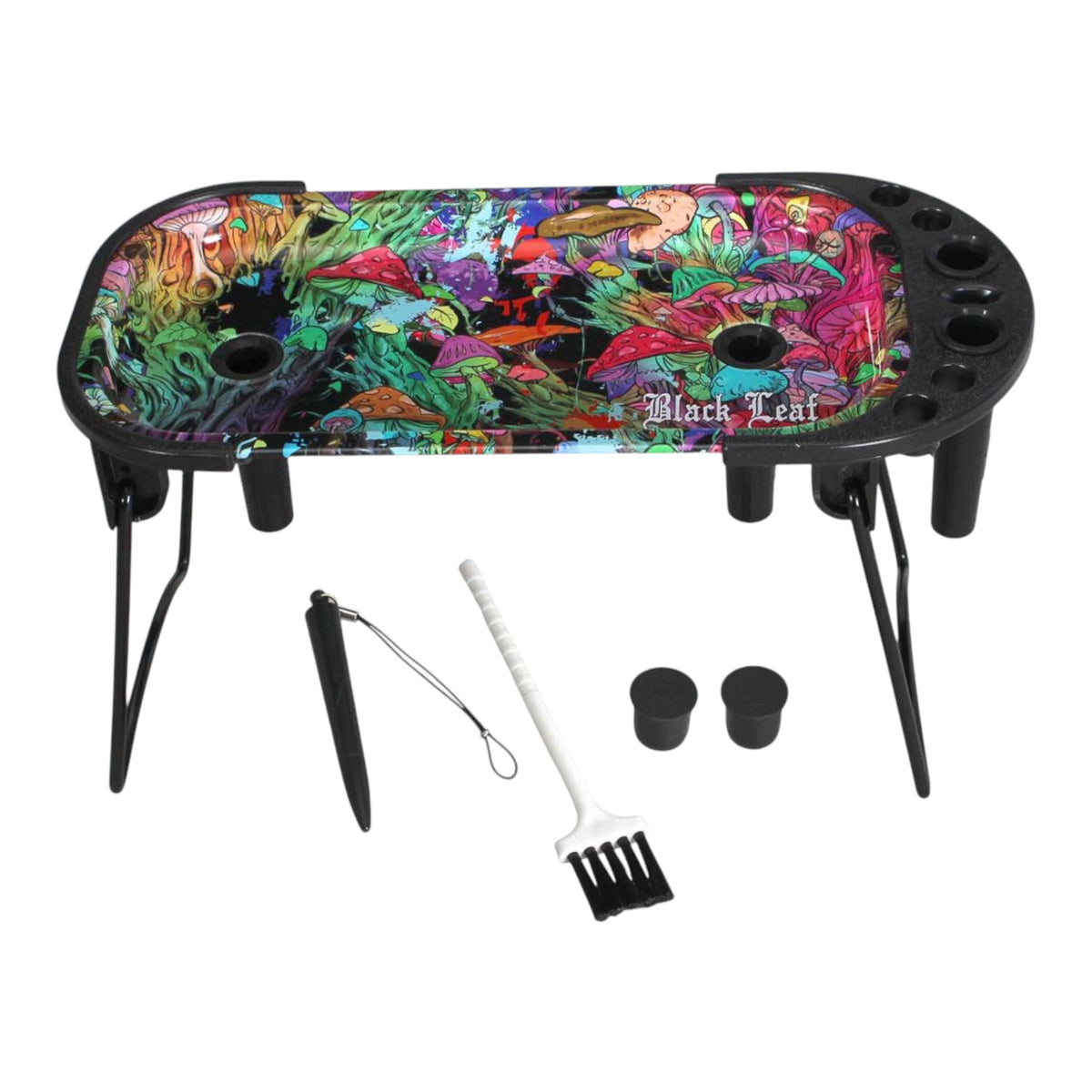 Black Leaf Rolling Console – Magic Mushrooms