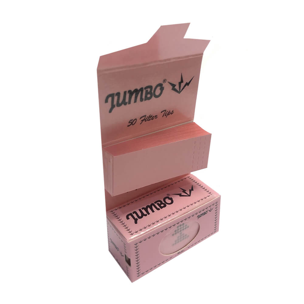 Jumbo Pink King Size Slim Papers mit Tips – 32 Blatt