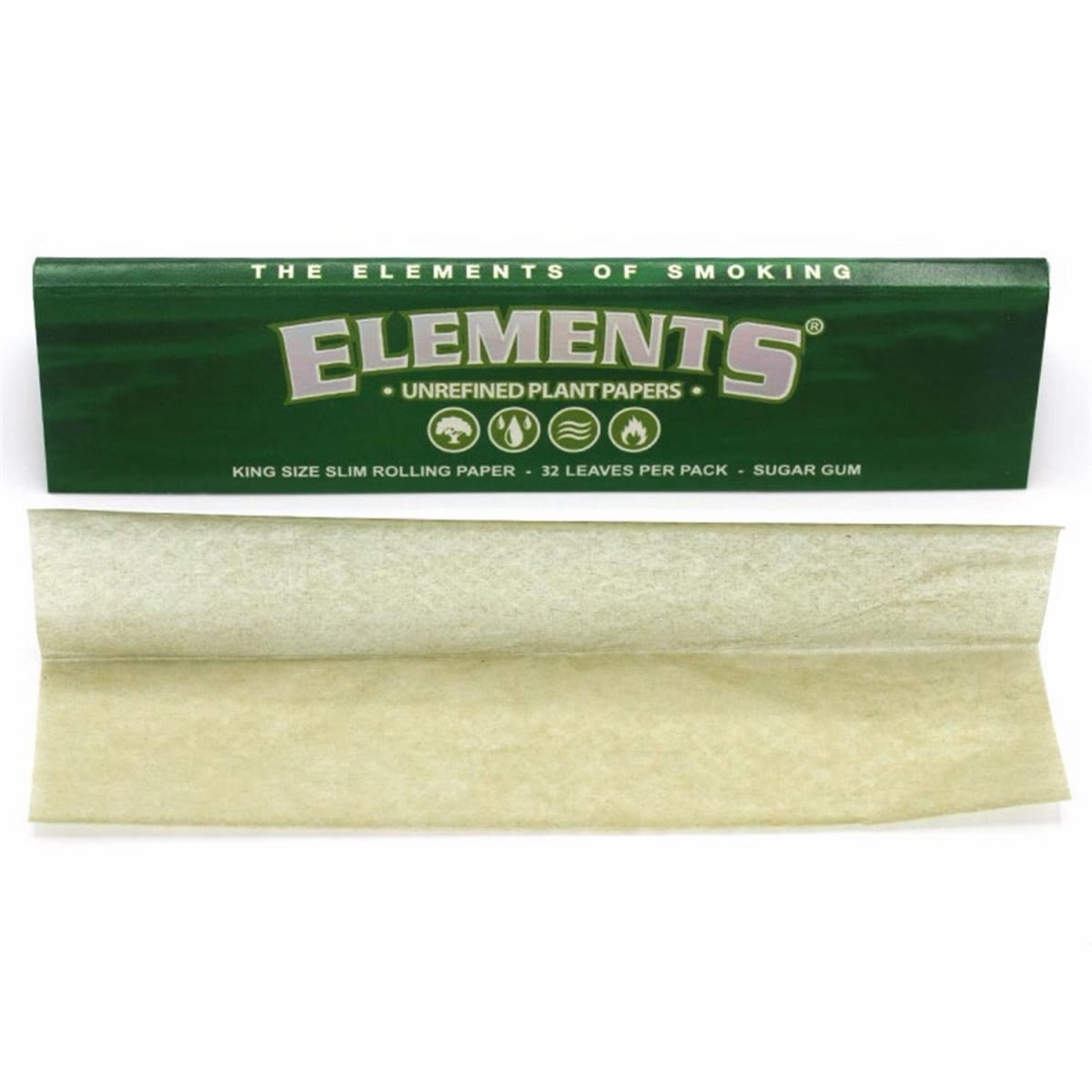 Elements Papers King Size grün Slim á 32 Blatt