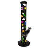 FIRE-FLOW™ × Black Leaf 420 PATTERN Glasbong – 40 cm,