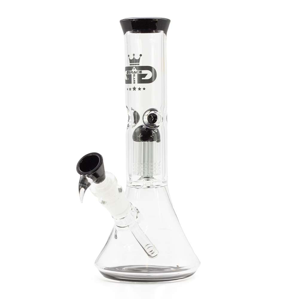 Grace Glass Black Tree-Arm Percolator Beaker Bong – 27,5 cm | Schwarz