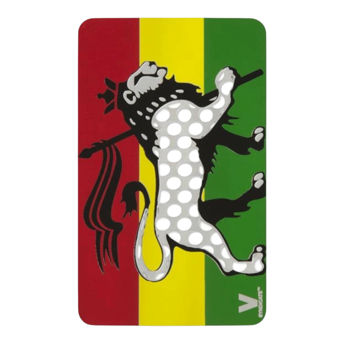 V-Syndicate Grinder Card „Rasta Lion“ – Metall-Grinderkarte