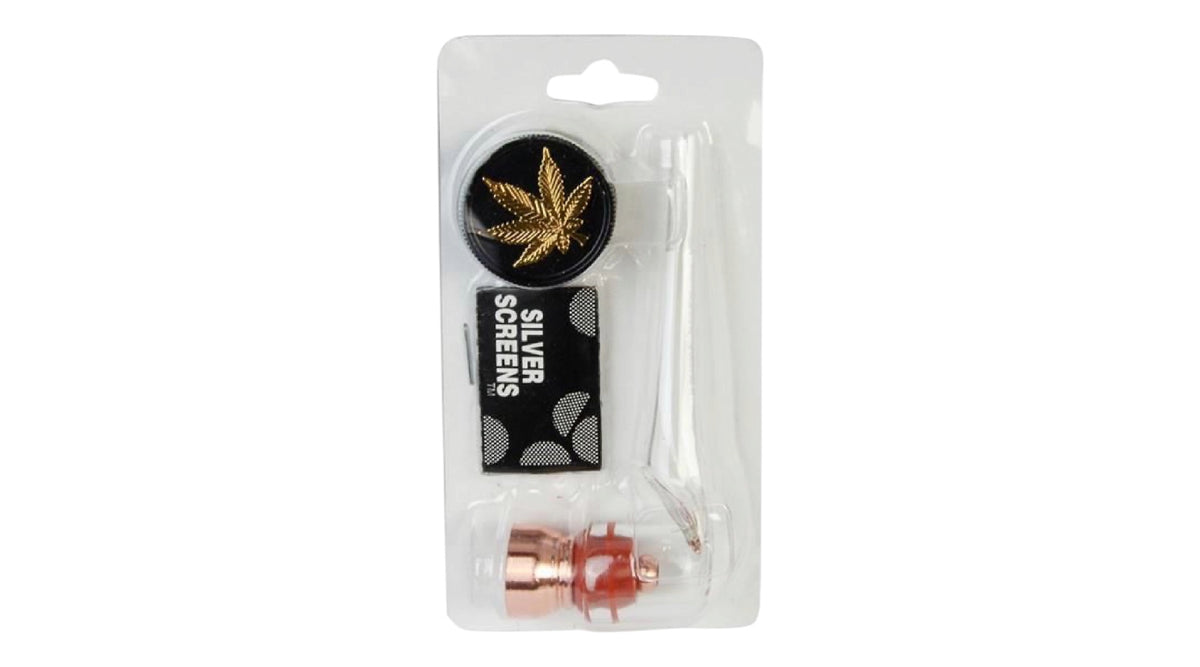 Tabakpfeife & Grinder Set „Weed Glass“