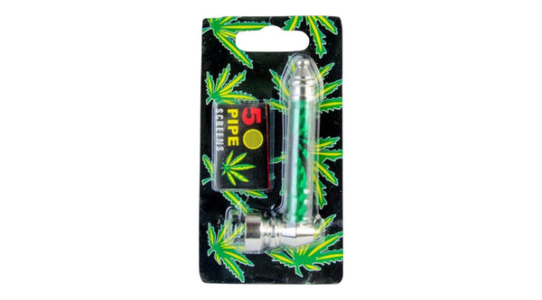 US Schraubpfeife aus Metall, 85mm, "Weed" + Siebe