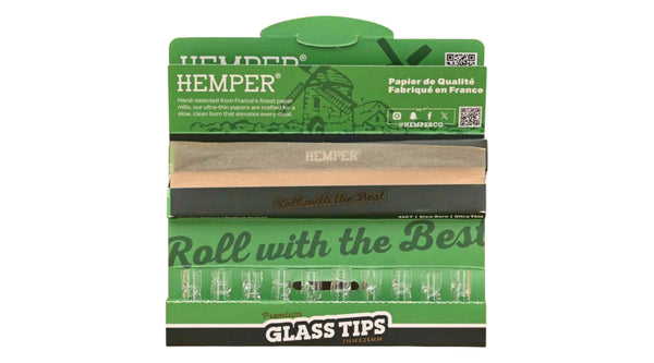 Hemper King Size Papers Brown + 10 Glas Tips (7mm)