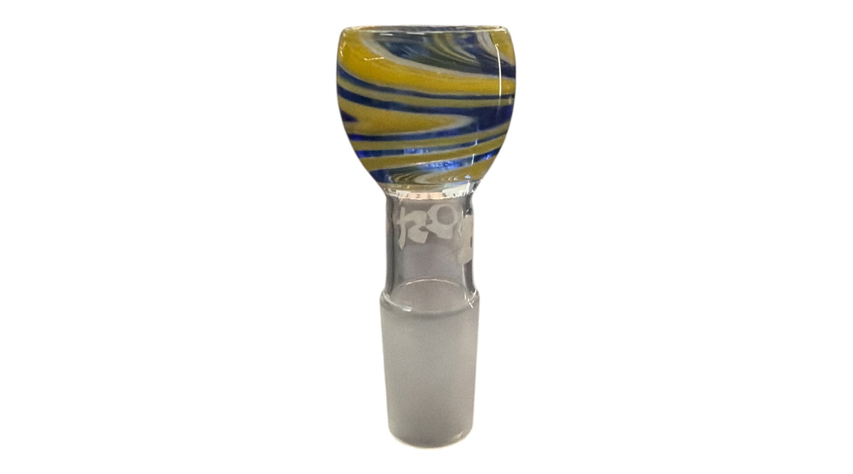 Boost Glas Bowl, Topf, Blau-Gold Swirl  18.8mm