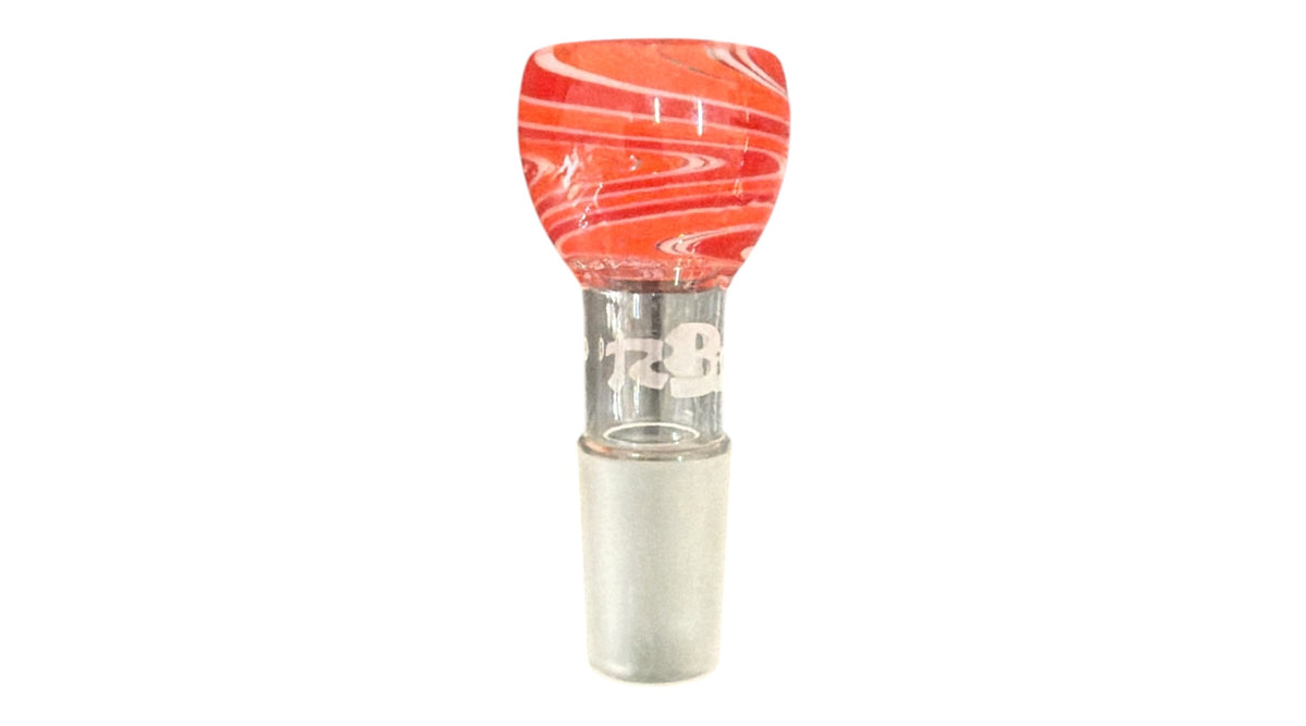 Boost Glas Bowl, Topf, Rot-Weiß Swirl 18.8mm