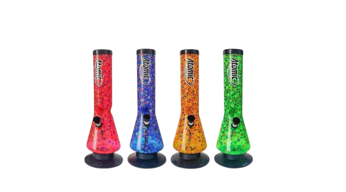 Acryl Bong Beaker Ice - "Flowers", 30cm