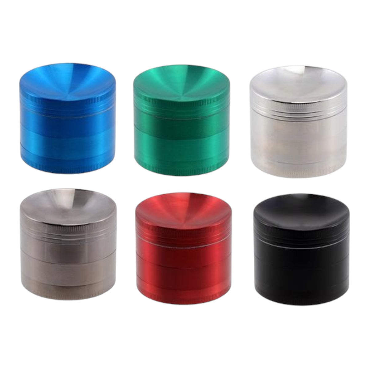 Konkaver Aluminium-Grinder mit Pollensieb – 4-teilig, 50 mm