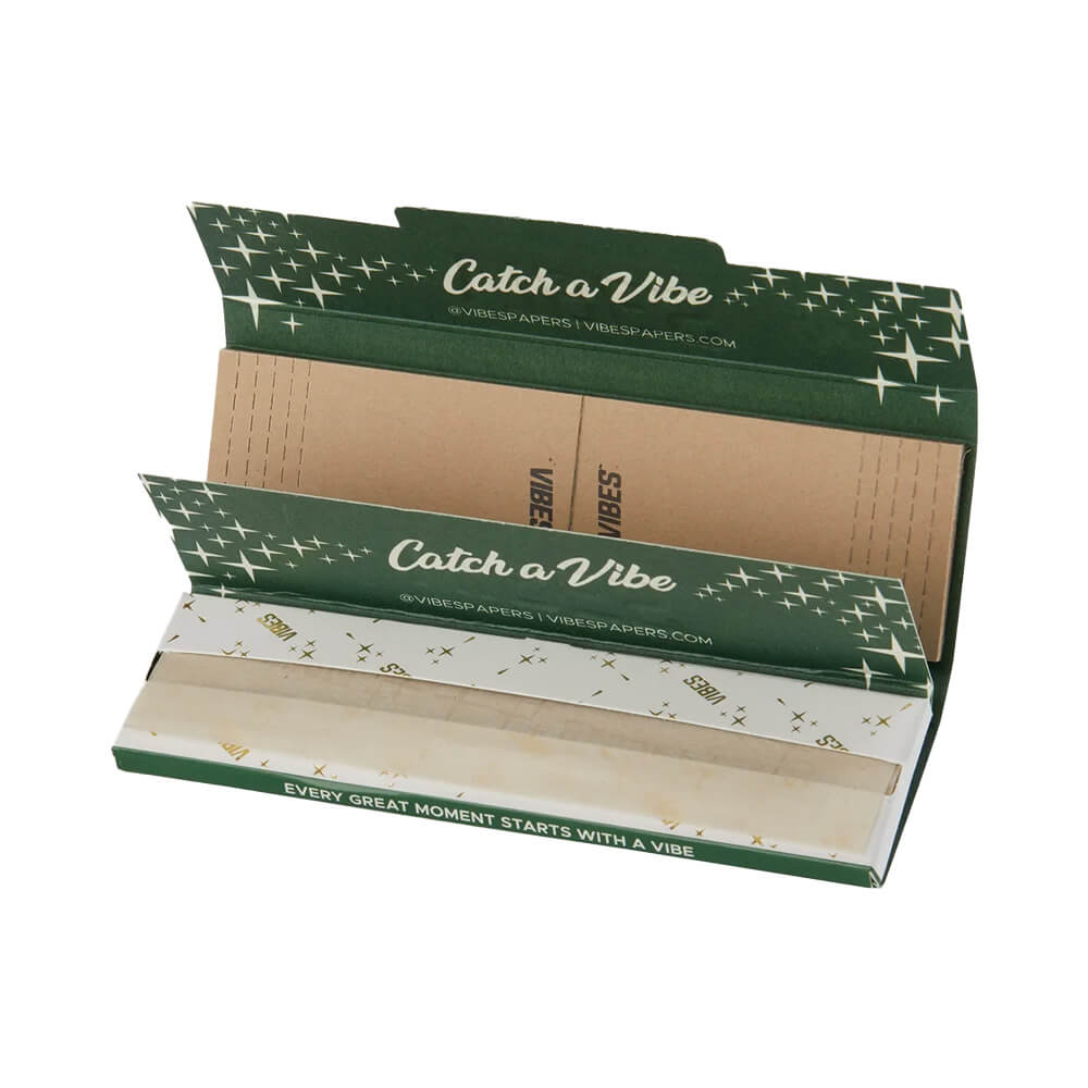 VIBES King Size Slim Rolling Papers Mit Tips Bio Hanf