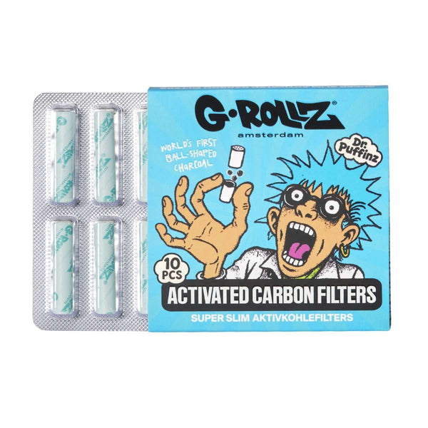 G-Rollz Aktivkohlefilter Blau – 6 mm, 10 Stück