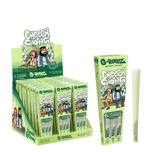 G-Rollz x Cheech & Chong „Sofa“ Green Hemp Cones 1¼ – 6er-Pack