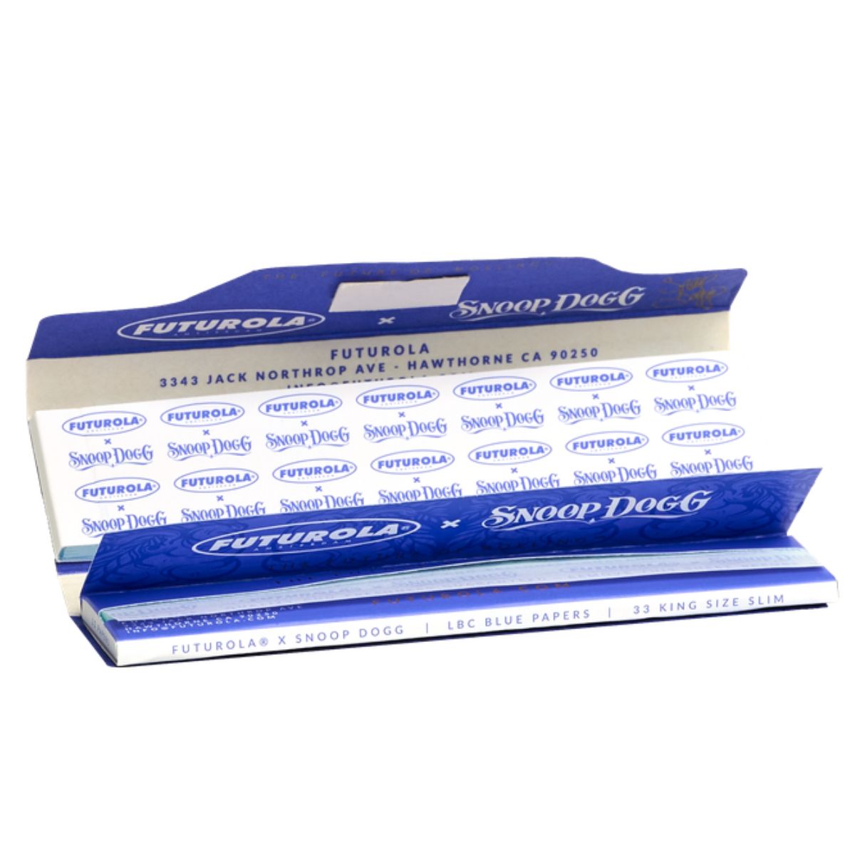 Futurola x Snoop Dogg „LBC Blue“ King Size Slim Papers + Tips – 33 Blatt