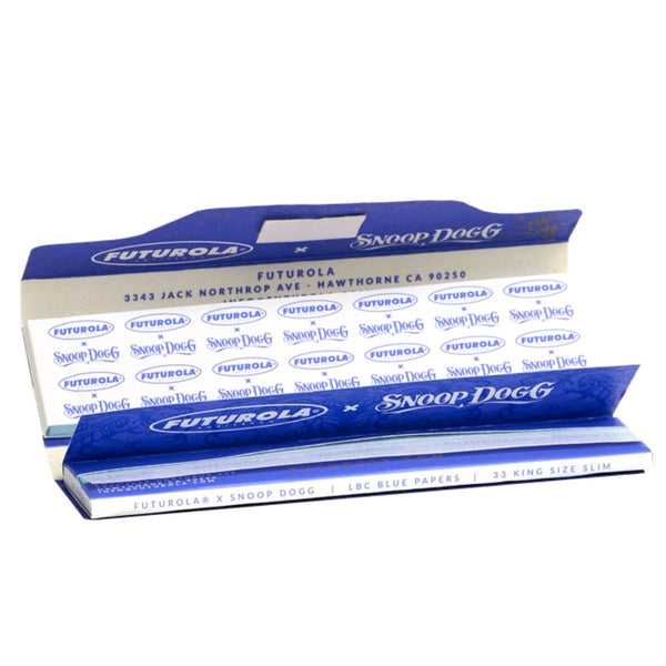 Futurola x Snoop Dogg „LBC Blue“ King Size Slim Papers + Tips – 33 Blatt