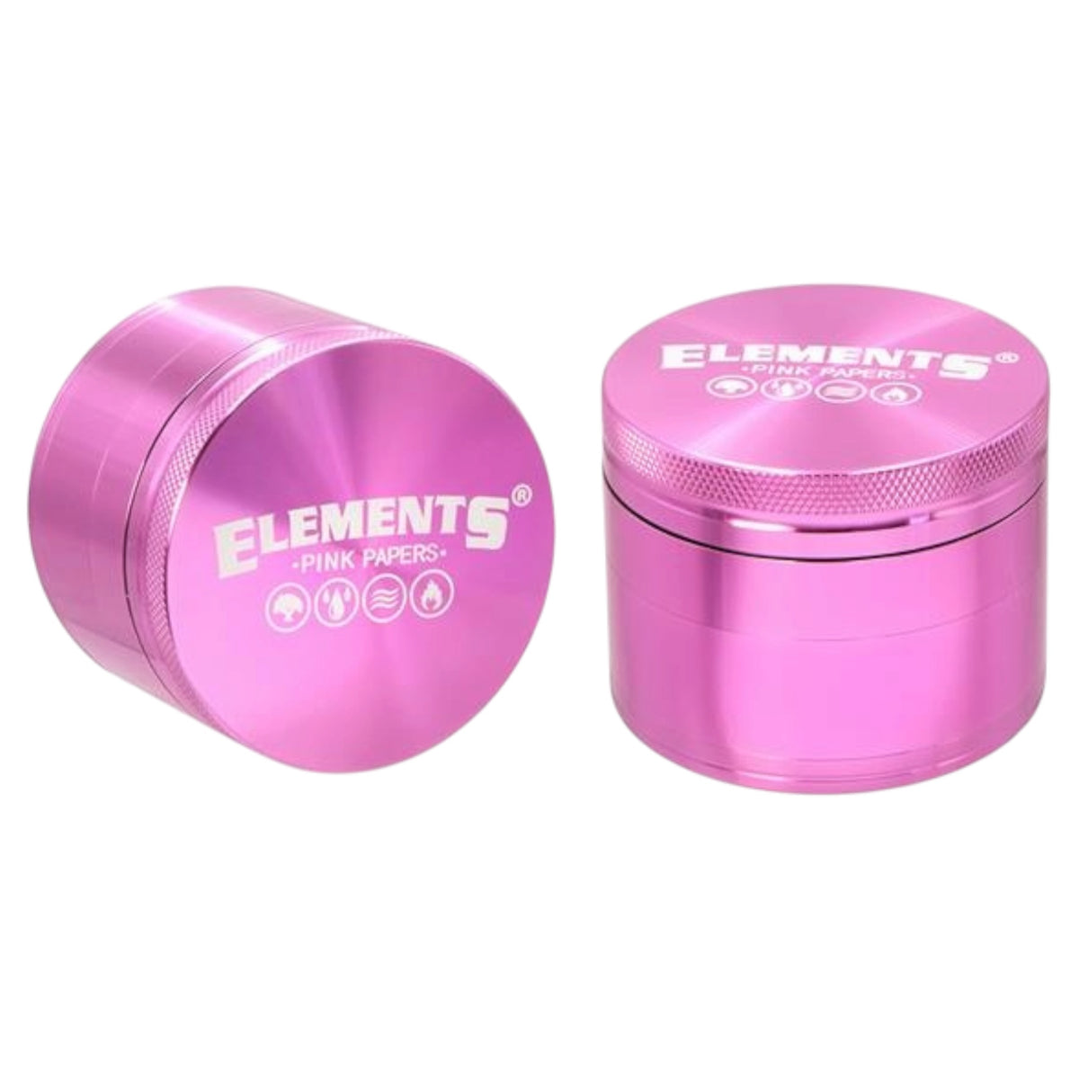 Elements Pink Papers Aluminium Grinder – 4-teilig, Ø 60 mm