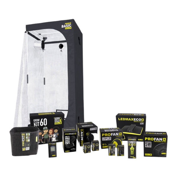 Garden HighPro GrowKit 60 Komplettset – 60 × 60 × 160 cm mit 60-W-LED und Abluftsystem